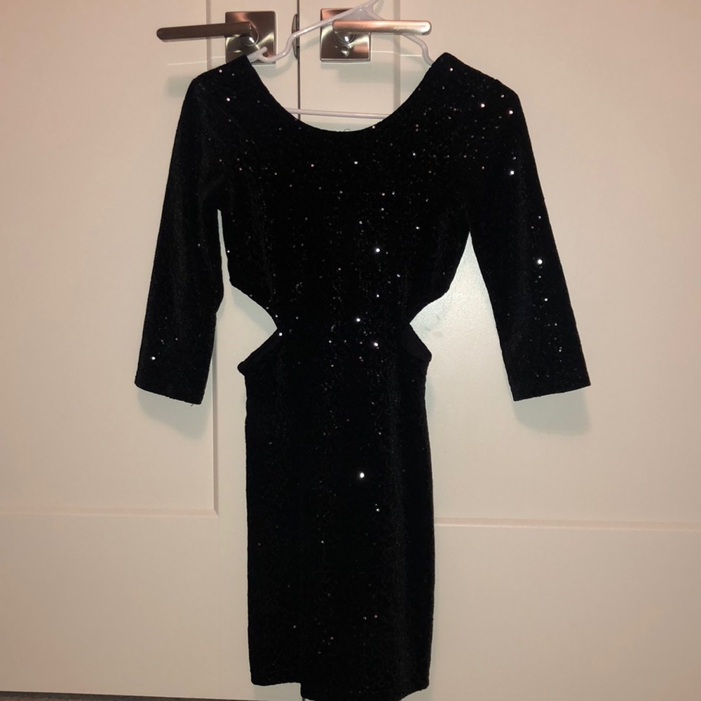 Sequined black dress